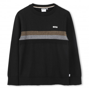 Pull en tricot avec rayures BOSS pour GARCON