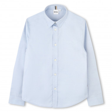 Camisa lisa de algodón BOSS para NIÑO