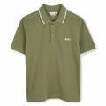 Plain cotton piqué polo shirt BOSS for BOY