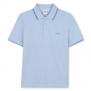 Polo liso de piqué de algodón BOSS para NIÑO