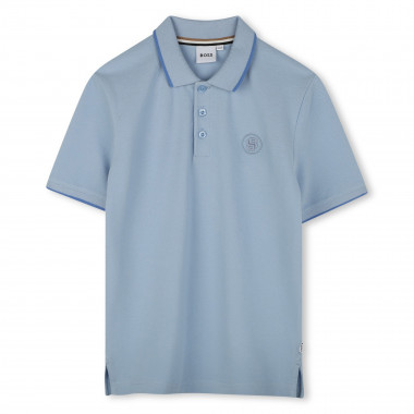 Polo recto de algodón BOSS para NIÑO