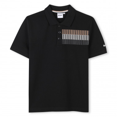 Polo recto con banda de rayas BOSS para NIÑO