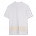 Cotton polo shirt with logo BOSS for BOY