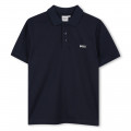 Cotton polo shirt with logo BOSS for BOY
