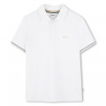 Tricolour-stripe polo shirt BOSS for BOY