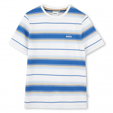 T-shirt rayé en coton BOSS pour GARCON