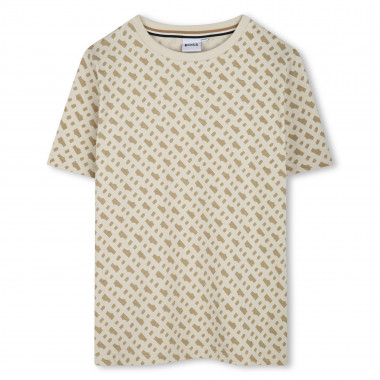 Camiseta de algodón estampada BOSS para NIÑO