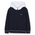 Contrast-hood sweatshirt BOSS for BOY