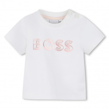T-shirt avec imprimé brillant BOSS pour FILLE