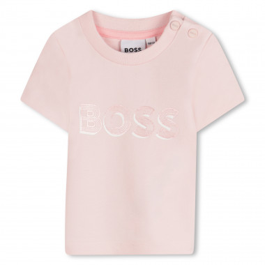 T-shirt avec imprimé brillant BOSS pour FILLE
