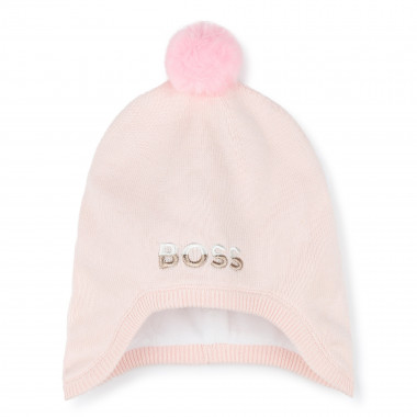 Fleece-lined pompom hat BOSS for GIRL