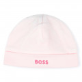 Embroidered velvet hat BOSS for GIRL
