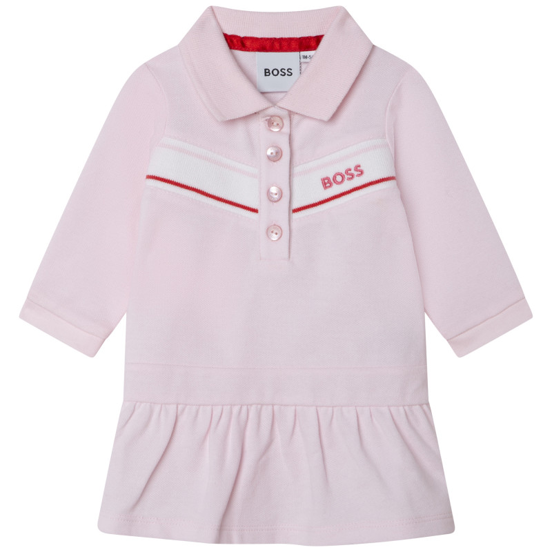 BOSS Robe polo avec bande rayee bebe rose Kids around
