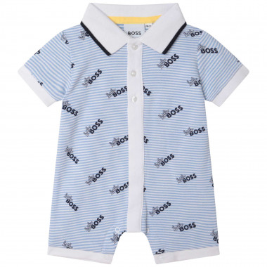 Short striped cotton playsuit BOSS for BOY