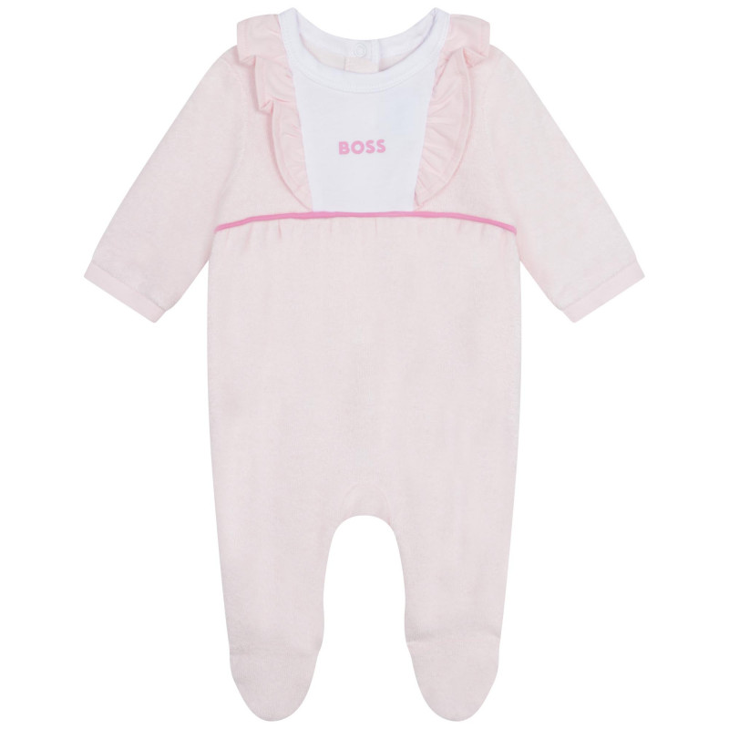 BOSS Lightweight velvet pyjamas baby pink Kids around
