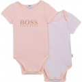 Two-pack of cotton onesies BOSS for UNISEX