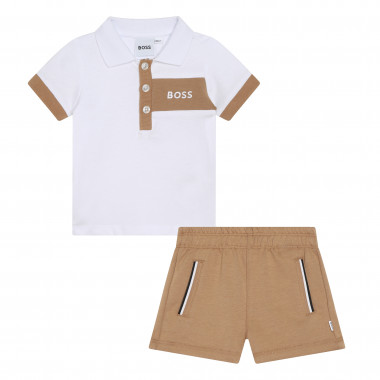 Conjunto polo y pantalón corto BOSS para NIÑO
