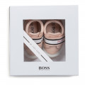Leather baby shoes with hook and loop fastening BOSS for GIRL