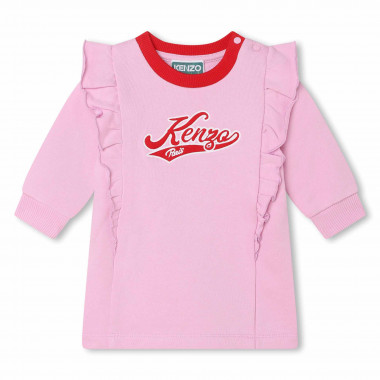 Straight-cut cotton logo dress KENZO KIDS for GIRL