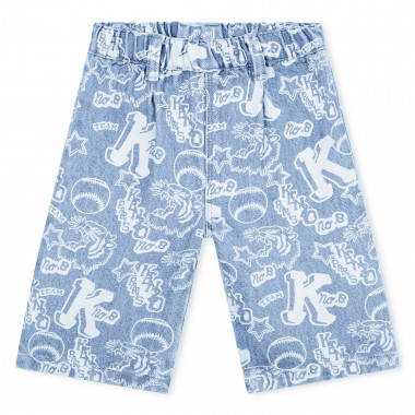 Printed cotton wide-leg jeans KENZO KIDS for GIRL