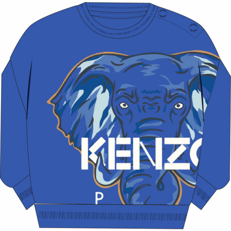 KENZO KIDS Printed fleece sweatshirt baby blue Kids around
