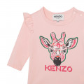 Cotton T-shirt with frills KENZO KIDS for GIRL