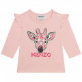 T-shirt en coton avec volants KENZO KIDS pour FILLE