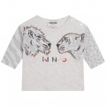 Cotton T-shirt with embroidery KENZO KIDS for GIRL