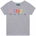 T-shirt en coton chiné KENZO KIDS pour FILLE
