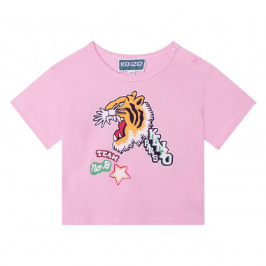 T-shirt with tiger print KENZO KIDS for GIRL
