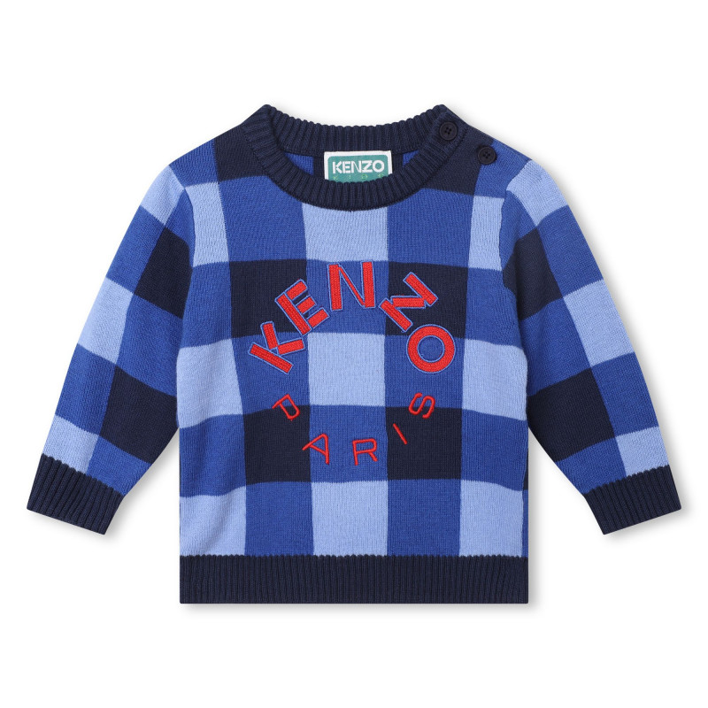 KENZO KIDS Cotton rich jumper baby blue Kids around