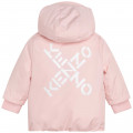 Zipped hooded puffer jacket KENZO KIDS for GIRL