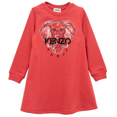 Flared cotton-fleece dress KENZO KIDS for GIRL