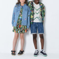 Printed dress with butterfly sleeves KENZO KIDS for GIRL