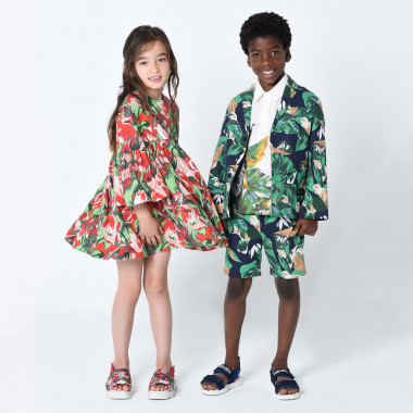 Lined poplin dress KENZO KIDS for GIRL