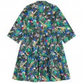 Poplin katoenen jurk met print KENZO KIDS Voor