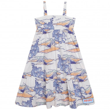 Print cotton dress with frill KENZO KIDS for GIRL