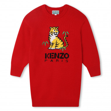 Robe pull en tricot jacquard KENZO KIDS pour FILLE