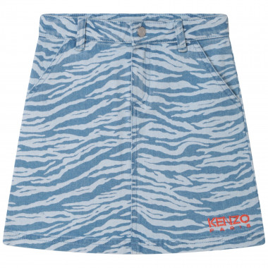 Jupe brodée en jean tigré KENZO KIDS pour FILLE