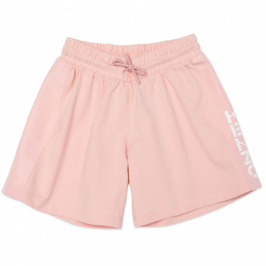 Dual-material logo shorts  for 