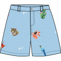 Embroidered denim shorts KENZO KIDS for GIRL