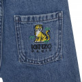 Jean en coton poche brodée KENZO KIDS pour FILLE
