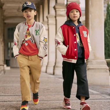 Pantalon rayé en flanelle KENZO KIDS pour FILLE