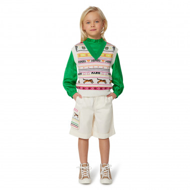 Bermuda brodé en coton KENZO KIDS pour FILLE