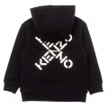 Fleece sweater met ritssluiting en capuchon KENZO KIDS Voor