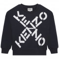 Fleece sweater met logo KENZO KIDS Voor