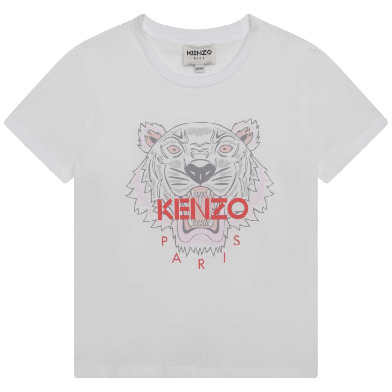KENZO KIDS T shirt con stampa Tigre bambina bianco Kids around