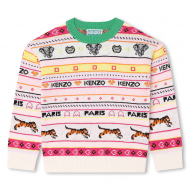 Multicoloured jacquard jumper KENZO KIDS for GIRL