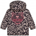 Zipped puffer jacket with hood KENZO KIDS for GIRL