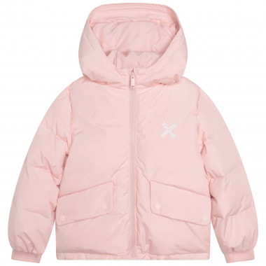 Hooded parka with logo KENZO KIDS for GIRL